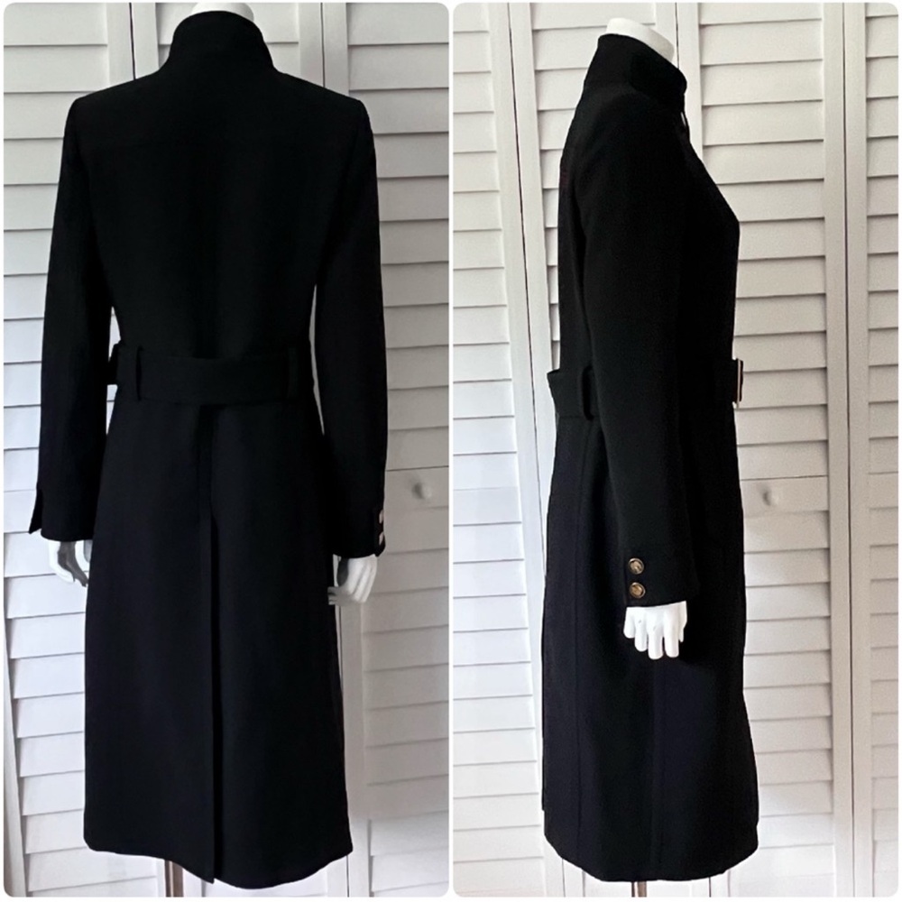 Vintage Dolce & Gabbana Wool Coat Black Gold Button Belted High Collar IT44 US 8 - Picture 6 of 16